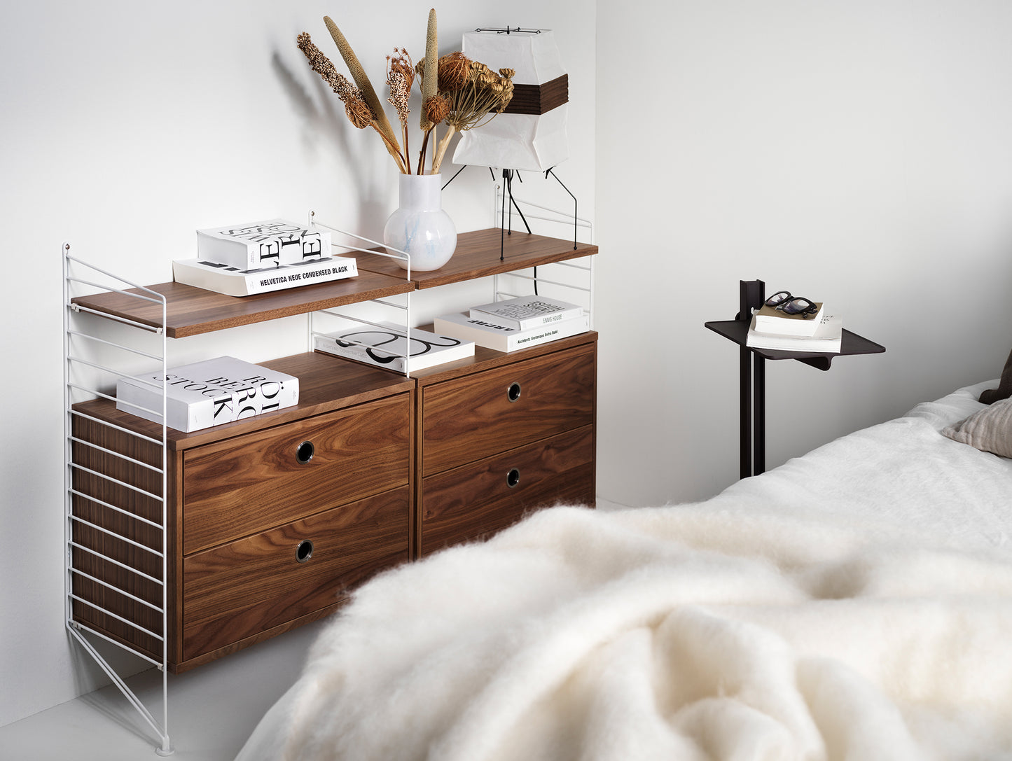 Museum Side Table by String - Dark Brown
