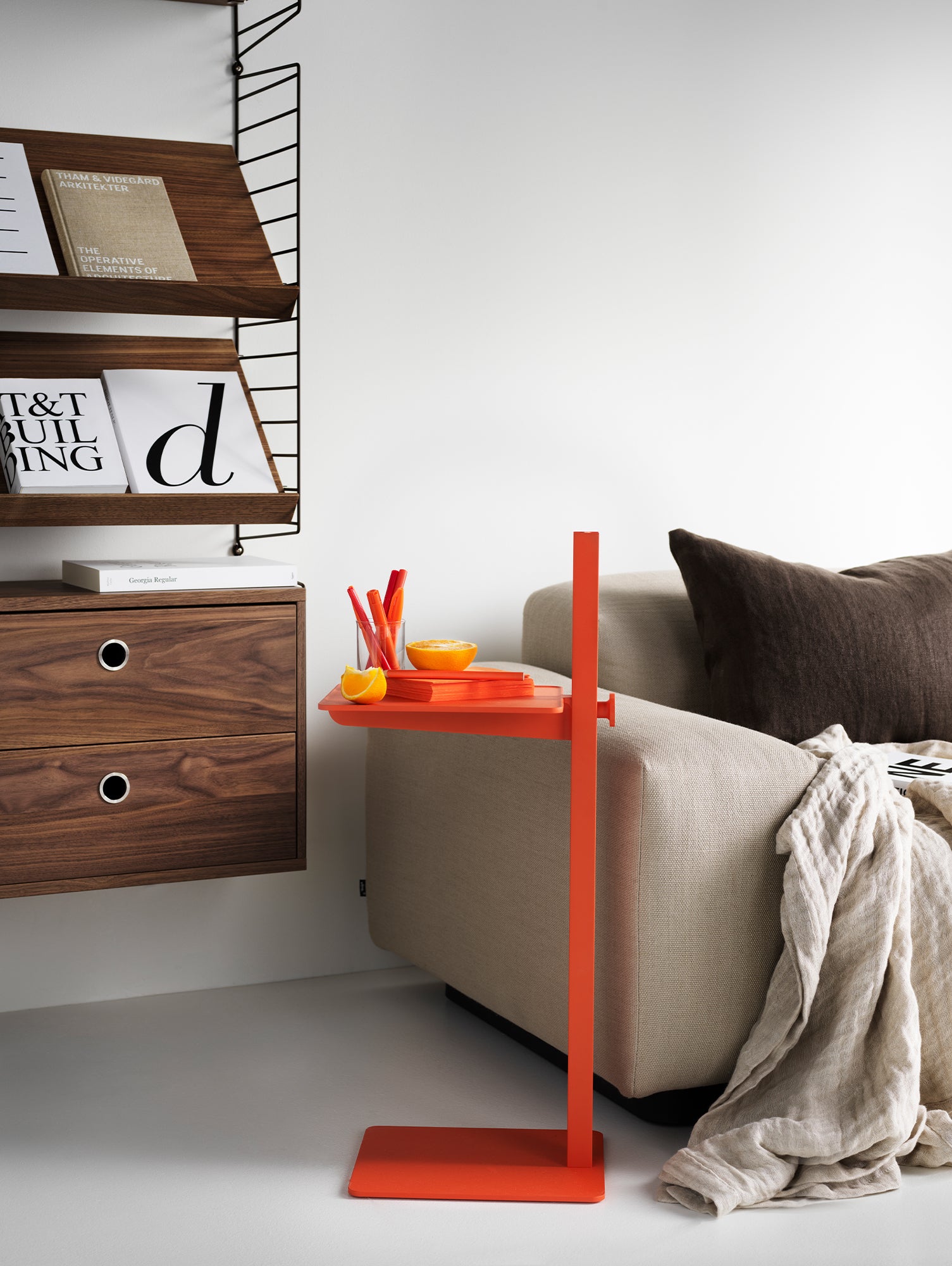 Museum Side Table by String - Orange