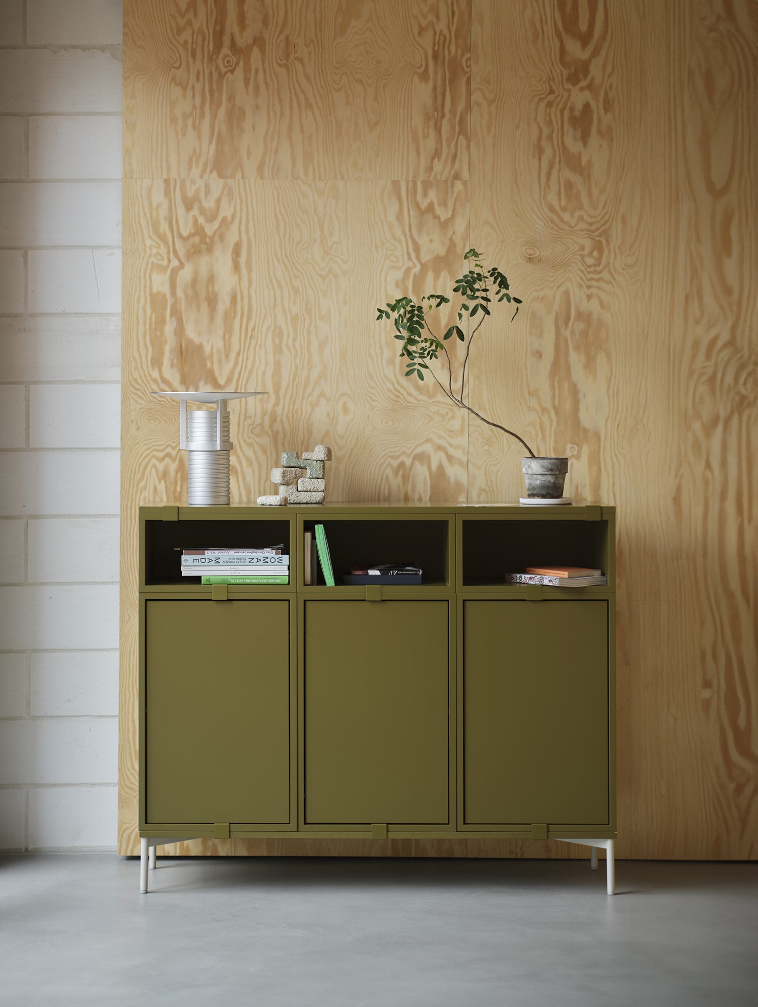 Stacked Storage System - Sideboard by Muuto / Configuration 3 / Brown Green