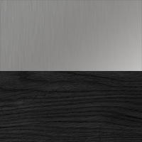 Swatch for Stainless Steel Uprights / Black Painted Oak