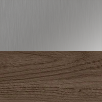 Swatch for Stainless Steel Uprights / Smoked Oak