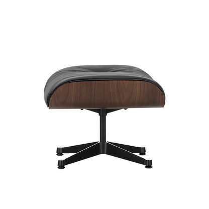 Eames Ottoman by Vitra - Dark Lacquered Walnut / Nero Premium Leather (L50)