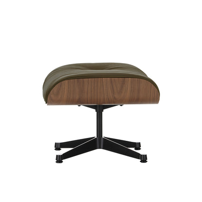 Eames Ottoman by Vitra - Lacquered Walnut / Khaki Premium Leather (L50)