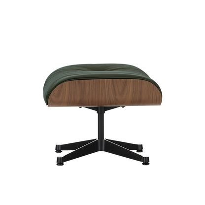 Eames Ottoman by Vitra - Lacquered Walnut / Jade Premium Leather (L50)