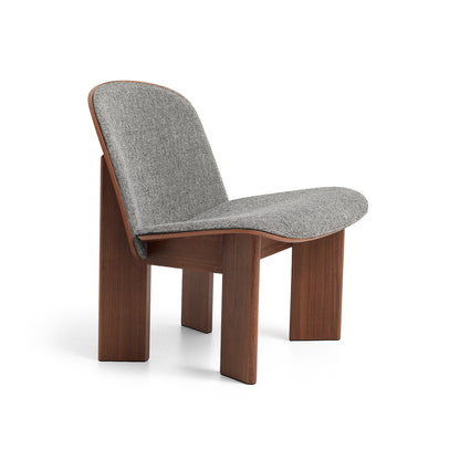 Chisel Lounge Chair (Front Upholstery) by HAY - Lacquered Walnut / Hallingdal 65 166