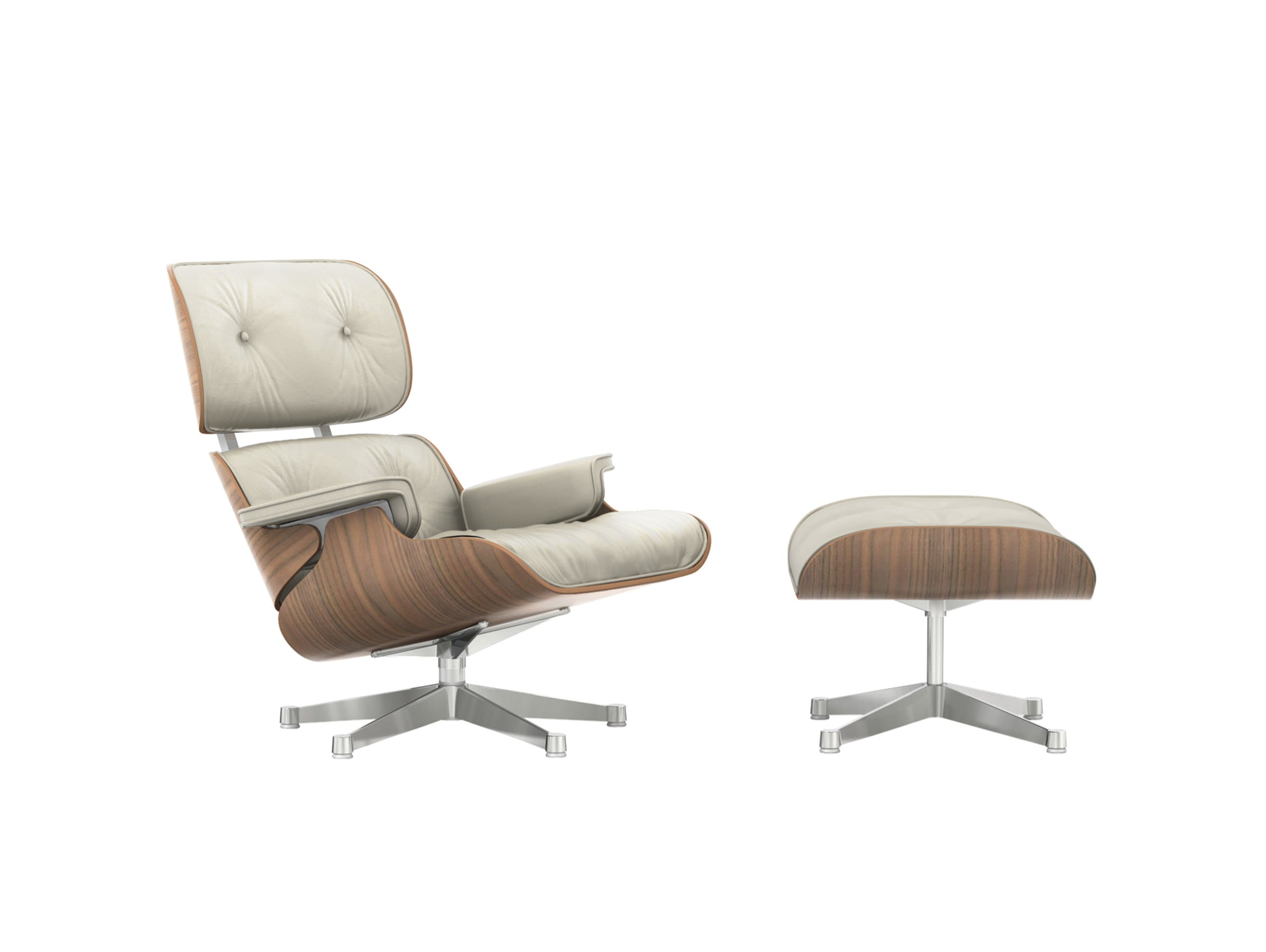 Eames Lounge Chair by Vitra - White Pigmented Walnut / Clay