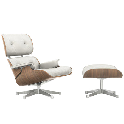 Eames Lounge Chair by Vitra - White Pigmented Walnut / Snow