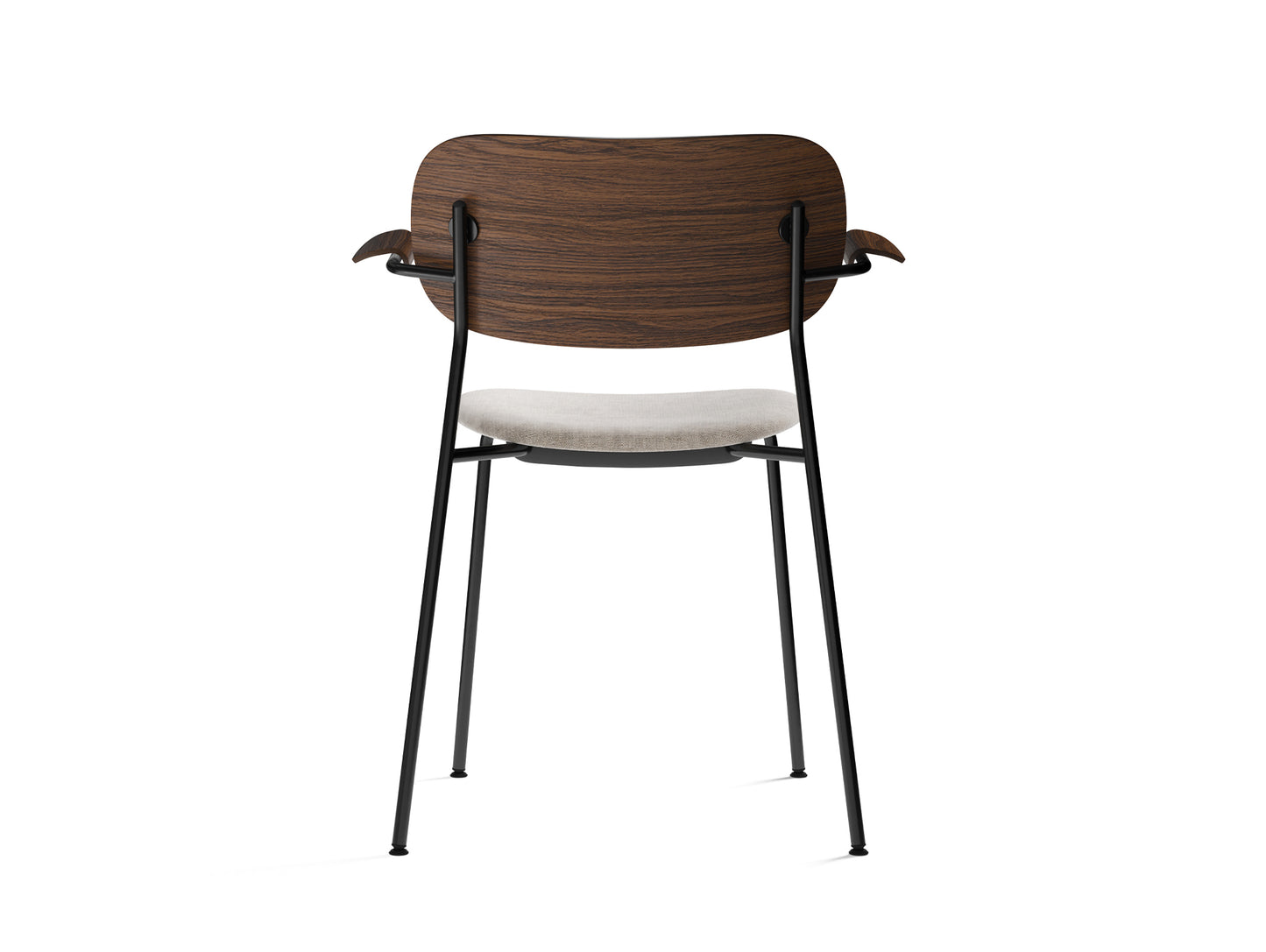 Co Dining Chair Upholstered by Menu - With Armrest / Black Powder Coated Steel / Dark Oak / Maple 222