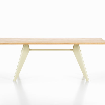 EM Table (Solid Oak Tabletop) by Vitra - Length 180 cm / Solid Oak Tabletop / Ecru Base