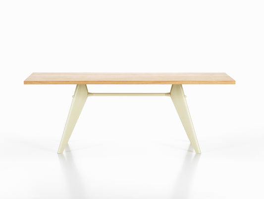 EM Table (Solid Oak Tabletop) by Vitra - Length 180 cm / Solid Oak Tabletop / Ecru Base