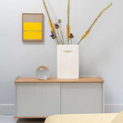 Enfold Sideboard by Muuto - Low / Lacquered Oak / Grey Lacquered Steel