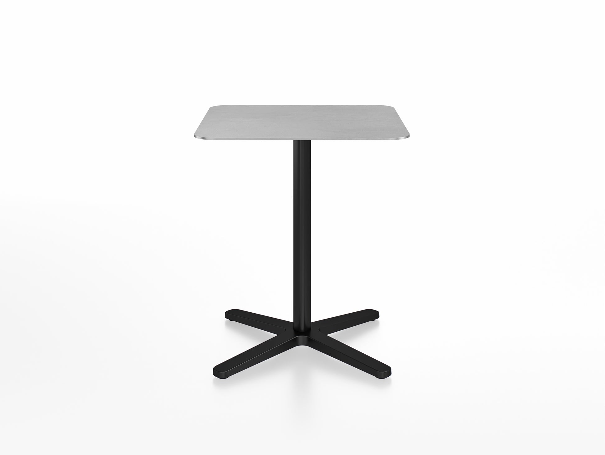 2 Inch Outdoor Cafe Table - X Base by Emeco - Aluminium Top / Black Aluminium Base / 60x60
