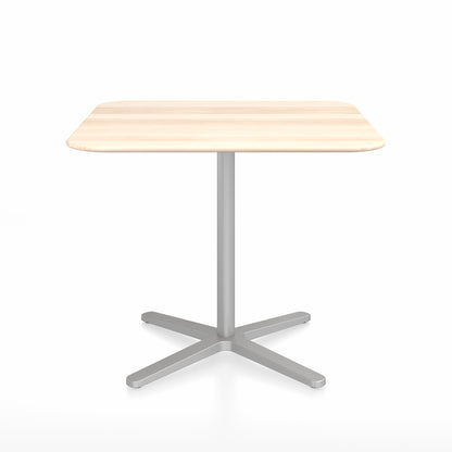 2 Inch Outdoor Cafe Table - X Base by Emeco - Accoya Wood Top / Aluminium Base / 91x91