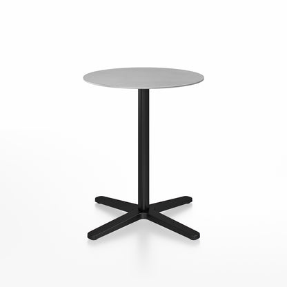 2 Inch Outdoor Cafe Table - X Base by Emeco - Aluminium Top / Black Aluminium Base / Diameter 60