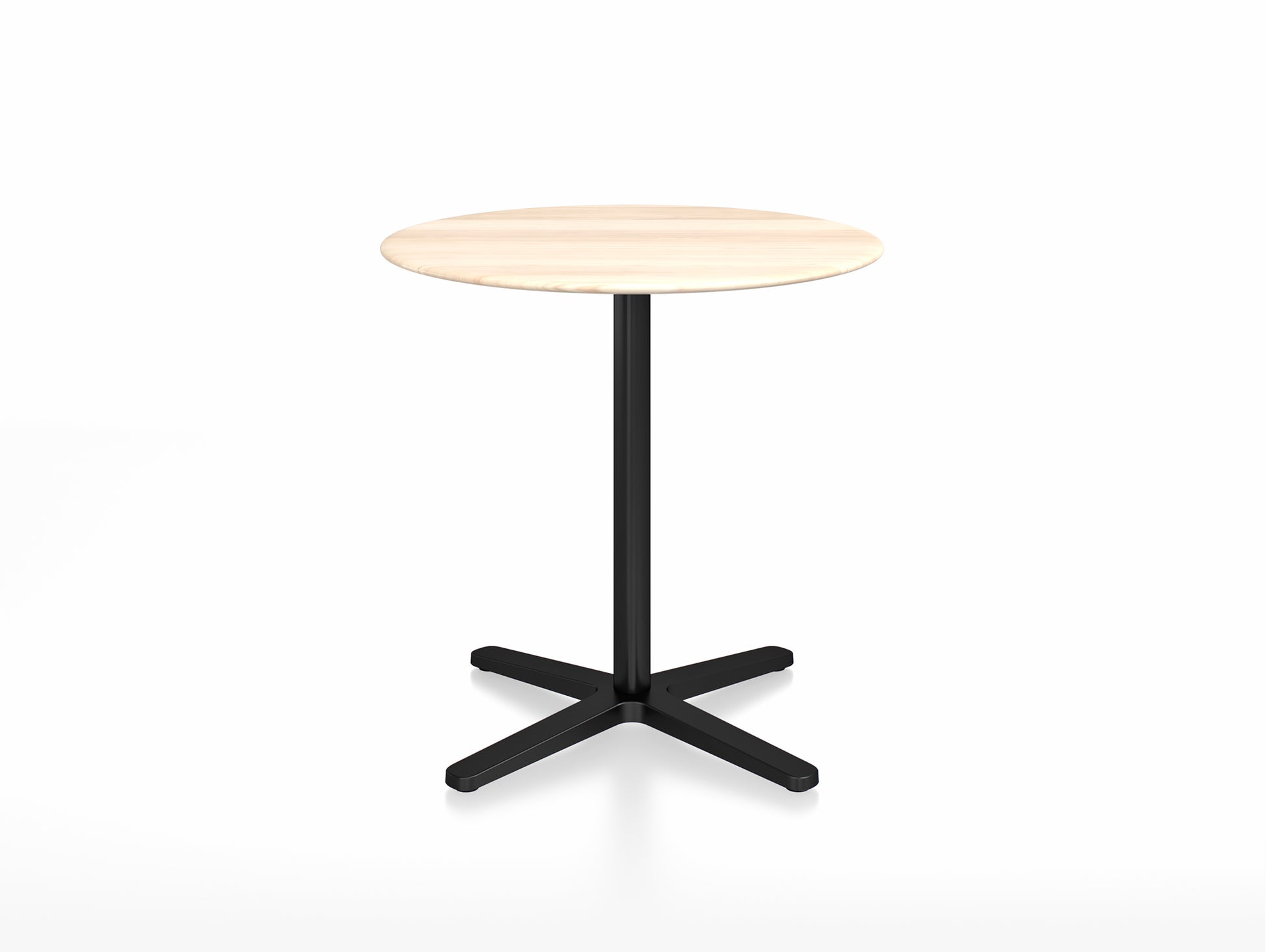 2 Inch Outdoor Cafe Table - X Base by Emeco - Accoya Wood Top / Black Aluminium Base / Diameter 76