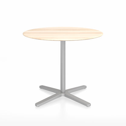 2 Inch Outdoor Cafe Table - X Base by Emeco - Accoya Wood Top / Aluminium Base / Diameter 91