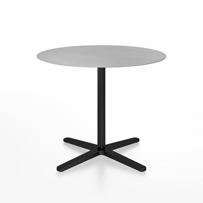 2 Inch Outdoor Cafe Table - X Base by Emeco - Aluminium Top / Black Aluminium Base / Diameter 91