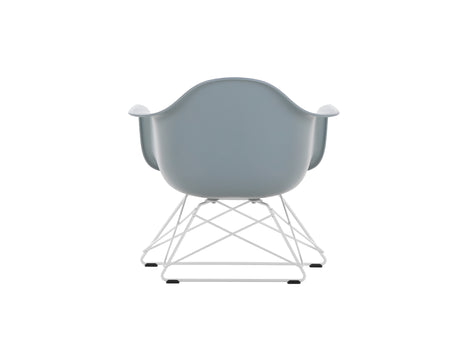 Eames Plastic Armchair LAR by Vitra - Light Grey 24 Shell / White Powder-Coated Steel