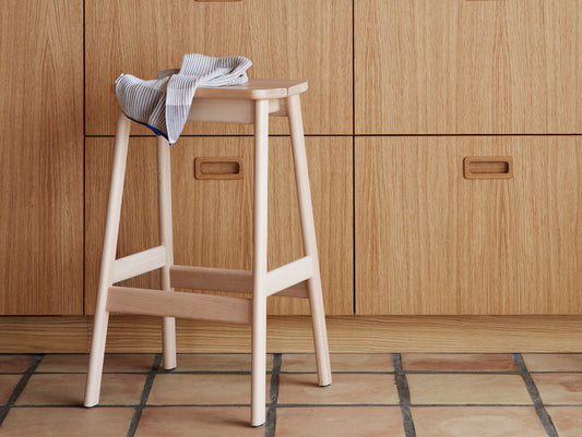 Angle Bar Stool by Form and Refine - Height: 65 cm / Matt Lacquered Beech