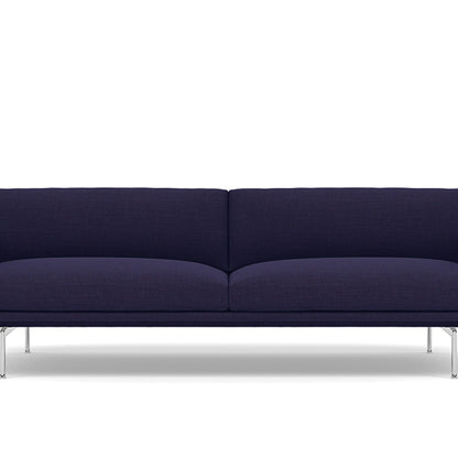 Muuto Outline 3 Seater Sofa - Polished Aluminium Base / canvas 584