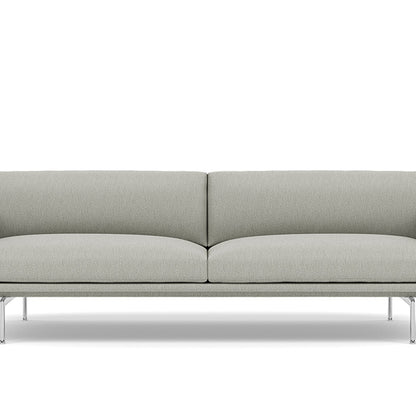 Muuto Outline 3 Seater Sofa - Polished Aluminium Base / clay 12