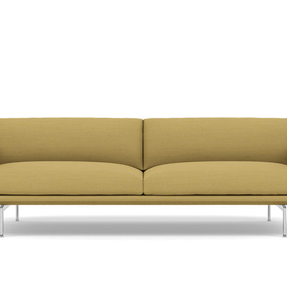 Muuto Outline 3 Seater Sofa - Polished Aluminium Base / hallingdal 407