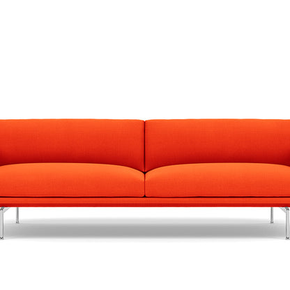 Muuto Outline 3 Seater Sofa - Polished Aluminium Base / vidar 542