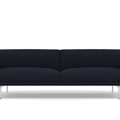 Muuto Outline 3 Seater Sofa - Polished Aluminium Base / vidar 554