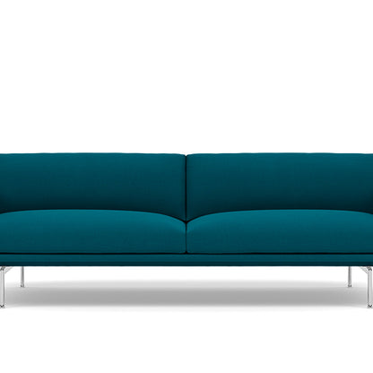 Muuto Outline 3 Seater Sofa - Polished Aluminium Base / vidar 872