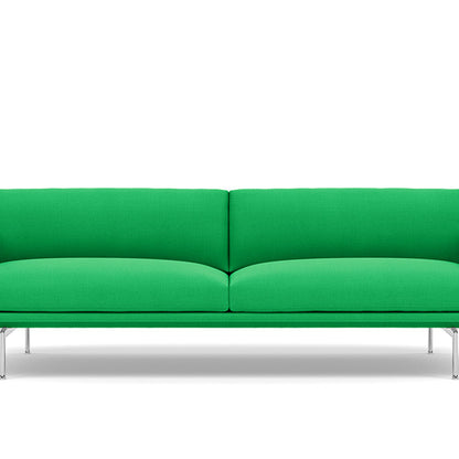 Muuto Outline 3 Seater Sofa - Polished Aluminium Base / vidar 932
