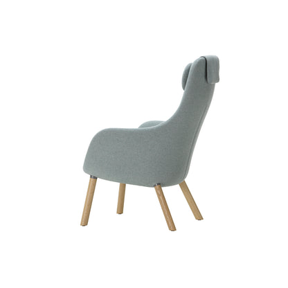 HAL Lounge Chair by Vitra - Natural Varnished Oak Base / Loose Seat Cushion / Dumet 28 Sage / Steel Blue (F80)