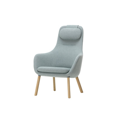 HAL Lounge Chair by Vitra - Natural Varnished Oak Base / Loose Seat Cushion / Dumet 28 Sage / Steel Blue (F80)