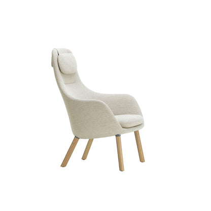 HAL Lounge Chair by Vitra - Natural Oak Base / Loose Seat Cushion / Dumet 03 Beige / Grey (F80)