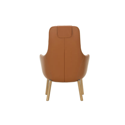 HAL Lounge Chair by Vitra - Natural Varnished Oak Base / Integrated Seat Cushion / Leather 97 Cognac (L40)