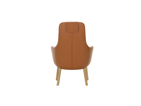 HAL Lounge Chair by Vitra - Natural Varnished Oak Base / Integrated Seat Cushion / Leather 97 Cognac (L40)