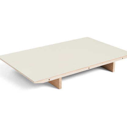 CPH30 Extendable Leaf and Leg by HAY - 50x80 / Off White Linoleum / Lacquered Oak