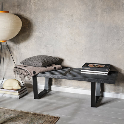 Short Nelson Bench by Vitra - Black Lacquered Ash