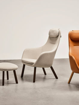 HAL Lounge Chair by Vitra - Dark Varnished Oak Base / Loose Seat Cushion / Dumet 02 Beige Melange (F80)