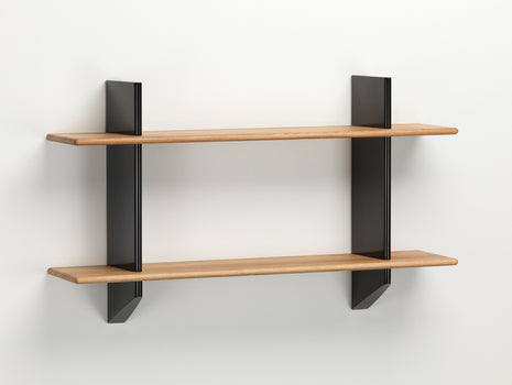 Rayonnage Mural by Vitra - Oiled Solid Oak Shelves / Deep Black Wall Brackets