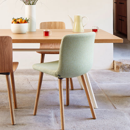 HAL Soft Wood Chair by Vitra - Natural Oak Base - Dumet 26 Pale Blue / Chartreuse (F80)
