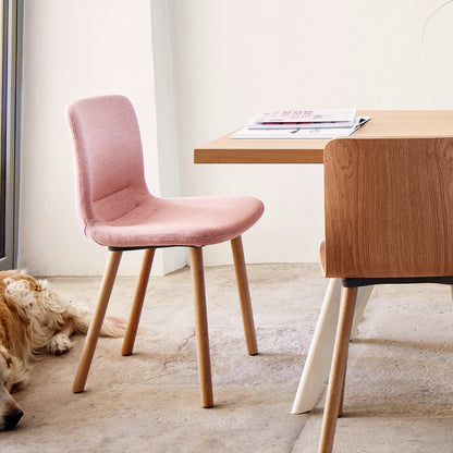 HAL Soft Wood Chair by Vitra - Natural Oak Base - Dumet 10 Pale Rose / Beige (F80)