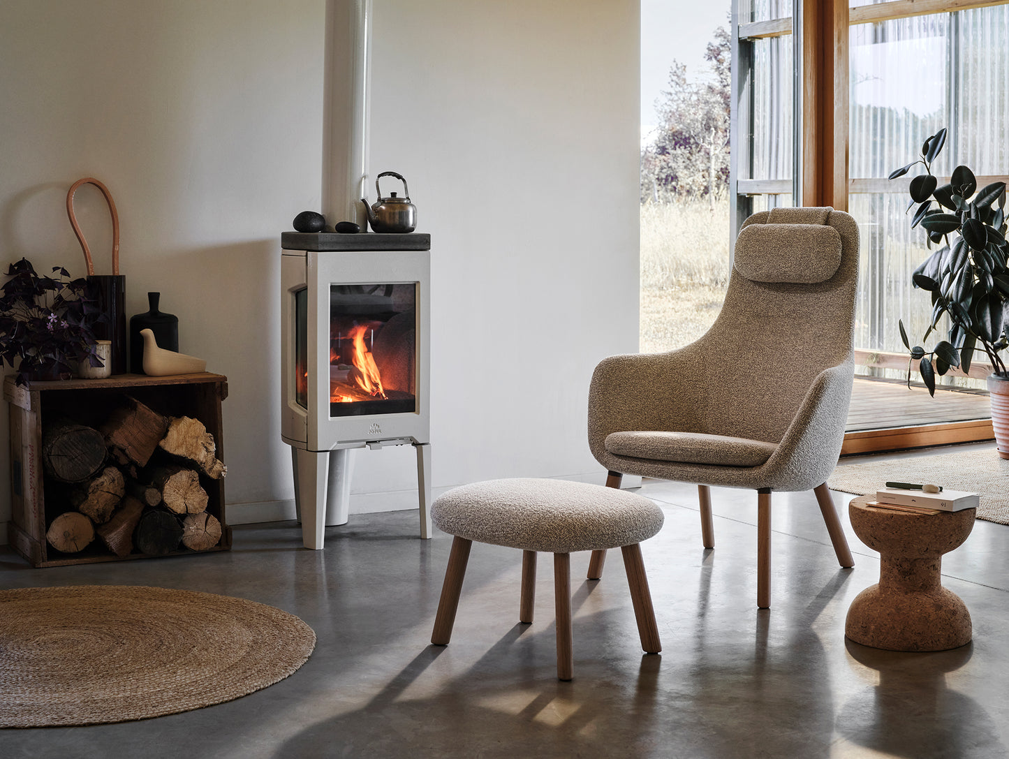 HAL Lounge Chair by Vitra - Nubia sierra grey / natural oak 