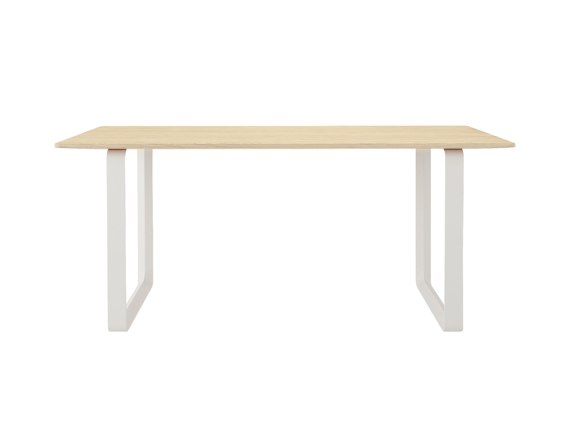 70/70 Table - Solid Oak Table Top with White Base / 170 x 85cm