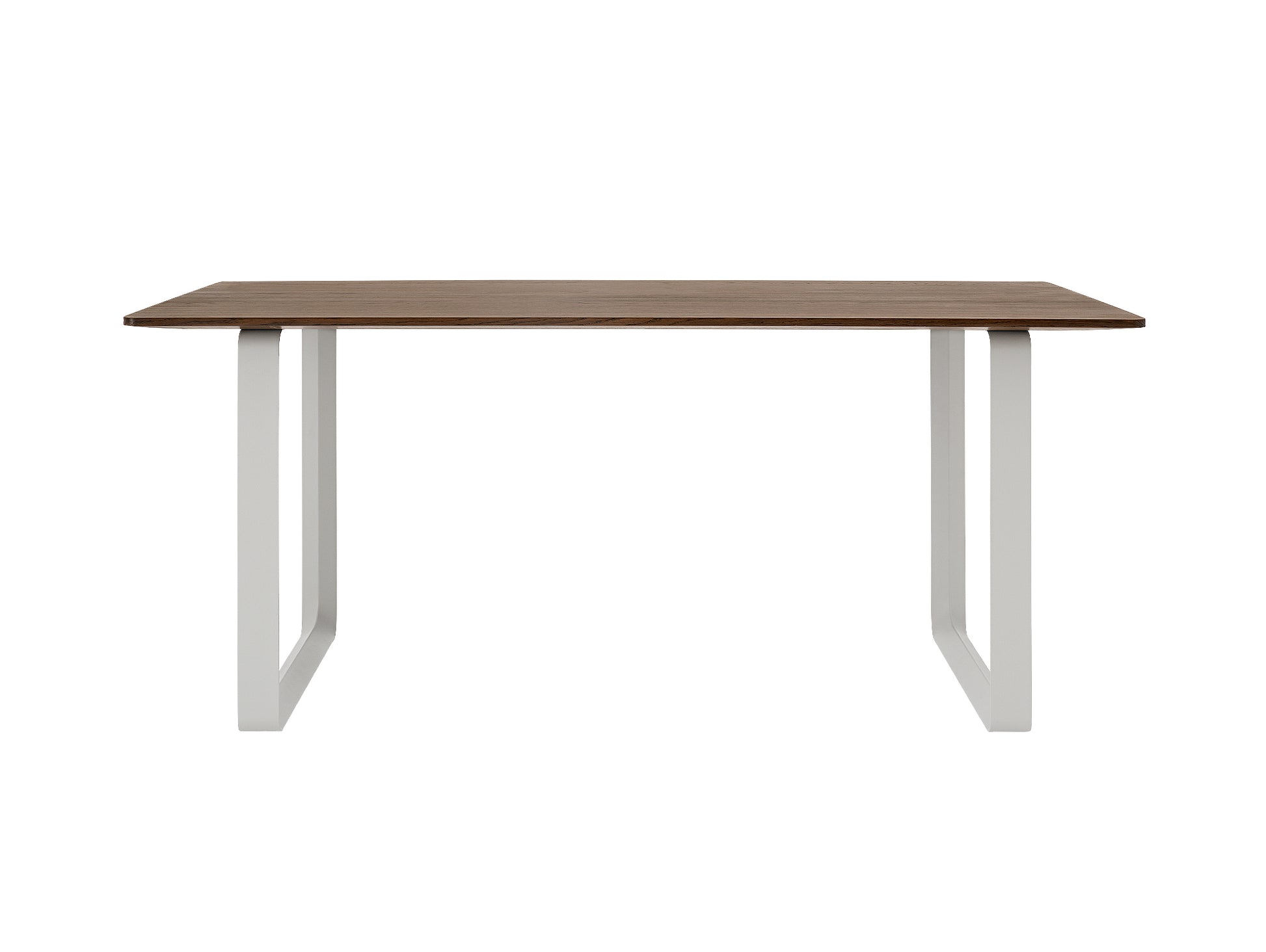 70/70 Table - Solid Smoked Oak Table Top with Grey Base / 170 x 85cm