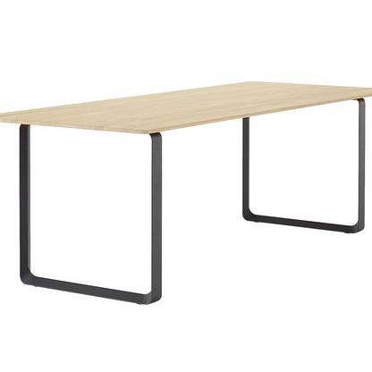 70/70 Table - Solid Oak Table Top with Black Base / 225 x 90 cm