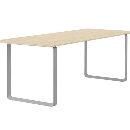 70/70 Table - Solid Oak Table Top with Grey Base / 225 x 90 cm