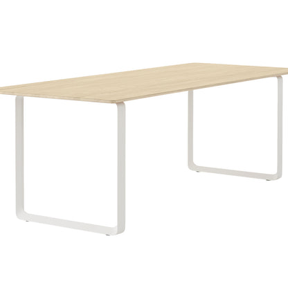 70/70 Table - Solid Oak Table Top with White Base / 225 x 90cm