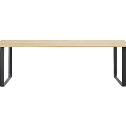 70/70 Table - Solid Oak Table Top with Black Base / 225 x 108 cm