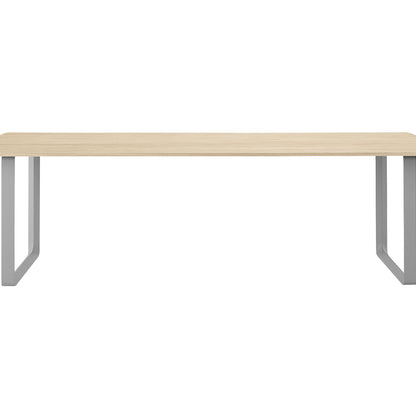 70/70 Table - Solid Oak Table Top with Grey Base / 225 x 108 cm