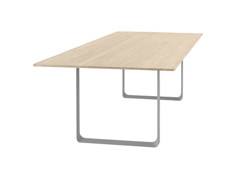 70/70 Table - Solid Oak Table Top with Grey Base / 295 x 108 cm